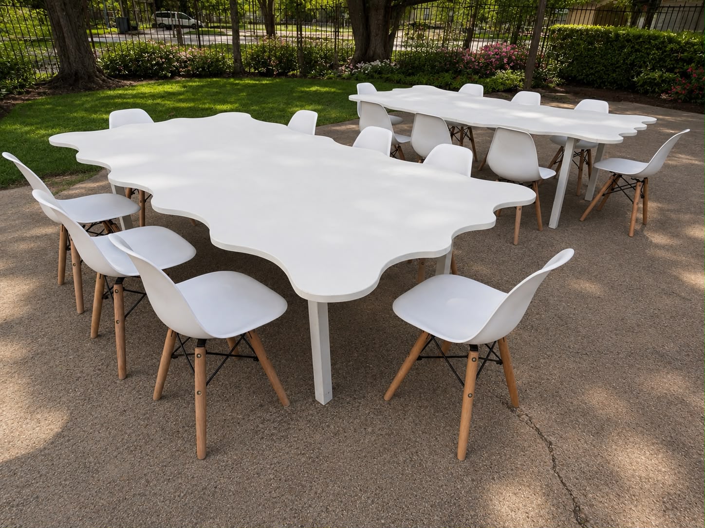 Kids table and chair rental setup 1